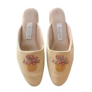 Amy Jo Gladstone Floral Embroidered Mules